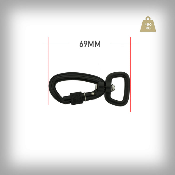 KARABINER AUS ALUMINIUM 69MM BLACK