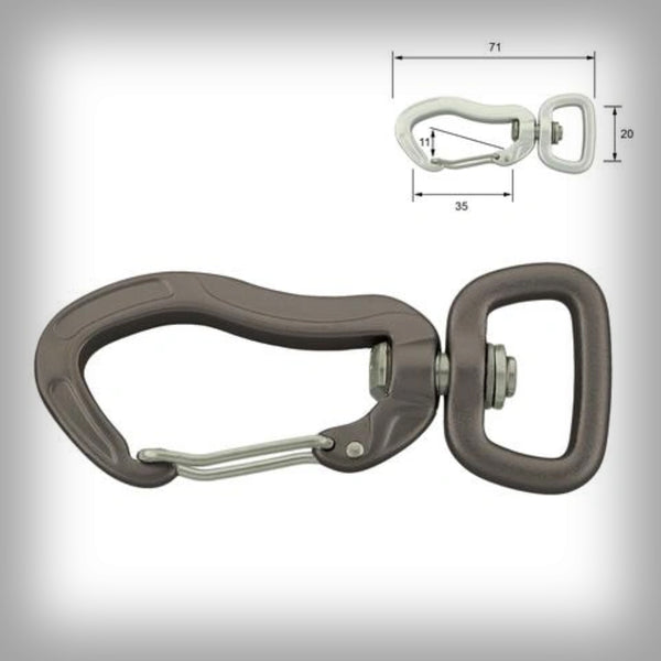SICHERHEITSKARABINER ALU 71MM