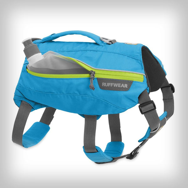 RUFFWEAR SINGLETRAK HUNDERUCKSACK- ist ein leichter, flach anliegender Hunderucksack für Wasserversorgung, der für jedes Abenteuer geeignet ist. Der Singletrak hat zwei faltbare Wasserflaschen, zwei Aufbewahrungstaschen für die wichtigsten Gegenstände