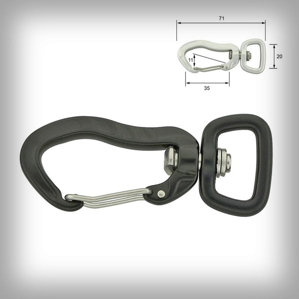 SICHERHEITSKARABINER ALU 71MM