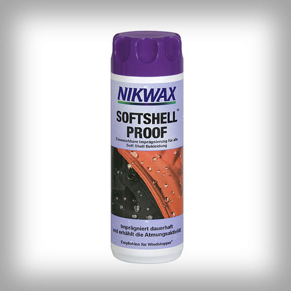 NIKWAX SOFTSHELL PROOF IMPRÄGNIERUNG- Einwaschbare Imprägnierung für Soft-Shell Bekleidung. Erneuert und fügt Wasserabstossbarkeit hinzu und belebt die Atmungsaktivität.